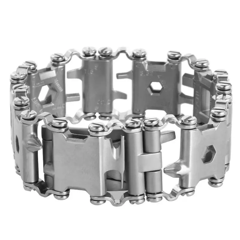 Multifunction Tool Bracelet Tread Bracelet Stainless Steel Bolt Driver Tools Kit Friendly Wearable Bike Multitool Outdoor Tool
Multifunction Tool Bracelet Tread Bracelet Stainless Steel Bolt Driver Tools Kit Friendly Wearable Bike Multitool Outdoor Tool