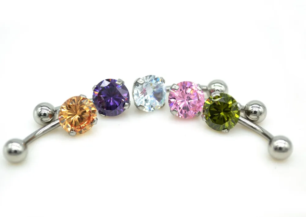 HENGKE Jewelry 316L Surgical Steel Belly Button Ring Bar Navel Crystal Rhinestone Body Piercing White Pink Purple Cubic Zirconia
HENGKE Jewelry 316L Surgical Steel Belly Button Ring Bar Navel Crystal Rhinestone Body Piercing White Pink Purple Cubic Zirconia