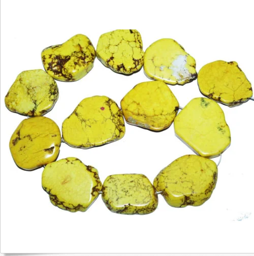 Charm Bright Yellow Irregular Stone howlite Slice Stone Loose Beads 20x35mm 40cm/16inch DIY Gift Bead
Charm Bright Yellow Irregular Stone howlite Slice Stone Loose Beads 20x35mm 40cm/16inch DIY Gift Bead