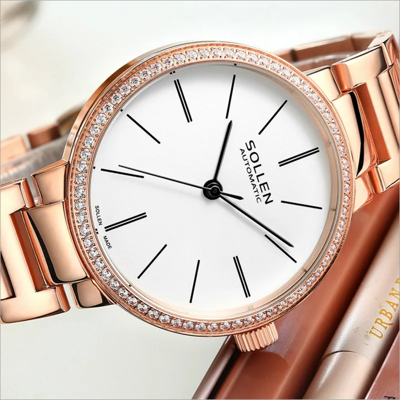 Brand Women Simple Business Designer Dress Watches Self-winding Mechanical Watch Full Steel Bracelet Wrist watch Crystals Reloj
Brand Women Simple Business Designer Dress Watches Self-winding Mechanical Watch Full Steel Bracelet Wrist watch Crystals Reloj