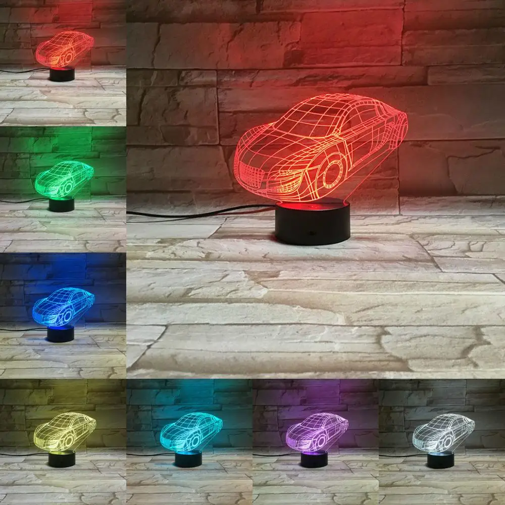 Vcity Sports Race Car 3D Lamp Beside Night Light LED Bulb Multicolor RGB Flash Fade Christmas Gifts For Boy Children Home Deocr
Vcity Sports Race Car 3D Lamp Beside Night Light LED Bulb Multicolor RGB Flash Fade Christmas Gifts For Boy Children Home Deocr