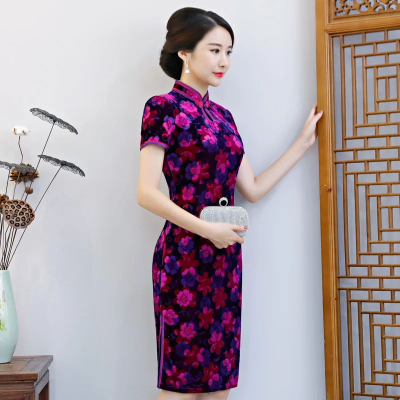 Fashion Spring Knee Length Cheongsam Chinese style Dress 2018 Womens Velour Qipao Slim Party Dresses Lady Button Vestido S-4XL
Fashion Spring Knee Length Cheongsam Chinese style Dress 2018 Womens Velour Qipao Slim Party Dresses Lady Button Vestido S-4XL