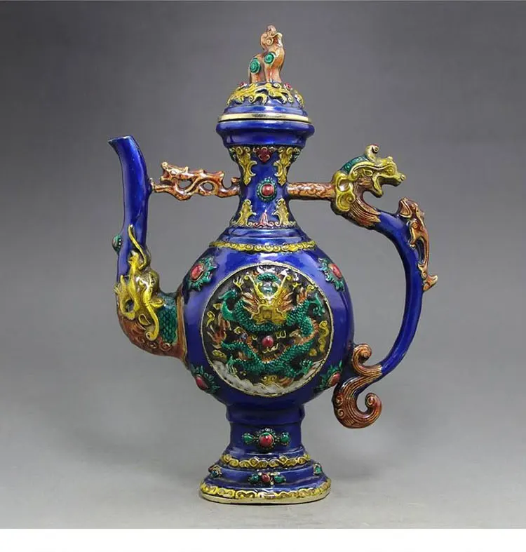 Christmas gift Ancient Chinese cloisonne longfeng lion statue of the teapot home decorationMetal crafts
Christmas gift Ancient Chinese cloisonne longfeng lion statue of the teapot home decorationMetal crafts
