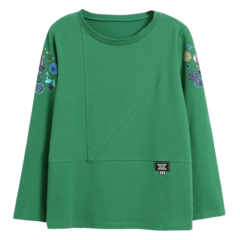 Long-sleeved , new spring 2021 Korean version, loose shirt, spring cotton t-shirt, popular bottom shirt
Long-sleeved , new spring 2021 Korean version, loose shirt, spring cotton t-shirt, popular bottom shirt