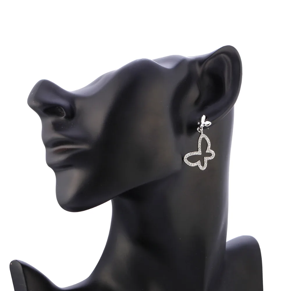 Crystal Butterfly Drop Earrings Small Cute Animal For Women Gift Simple Trendy Color Wedding Party Jewelry | Украшения и