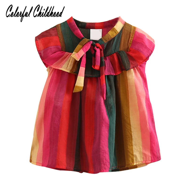Casual kids tops summer colorful stripe printing shirt toddler girls ruffles sleeve blouse children clothes 2-10Yrs
Casual kids tops summer colorful stripe printing shirt toddler girls ruffles sleeve blouse children clothes 2-10Yrs