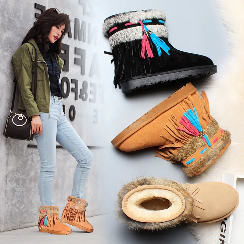 New 2018 women snow boots thick plush winter warm shoes Warm cony hair tassel Ethnic style thickening warm ladies boots
New 2018 women snow boots thick plush winter warm shoes Warm cony hair tassel Ethnic style thickening warm ladies boots
