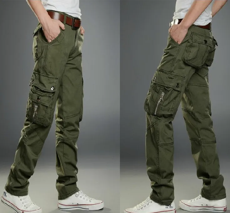Брюки-карго ZOEQO мужские повседневные штаны s много карманов милитари армейские