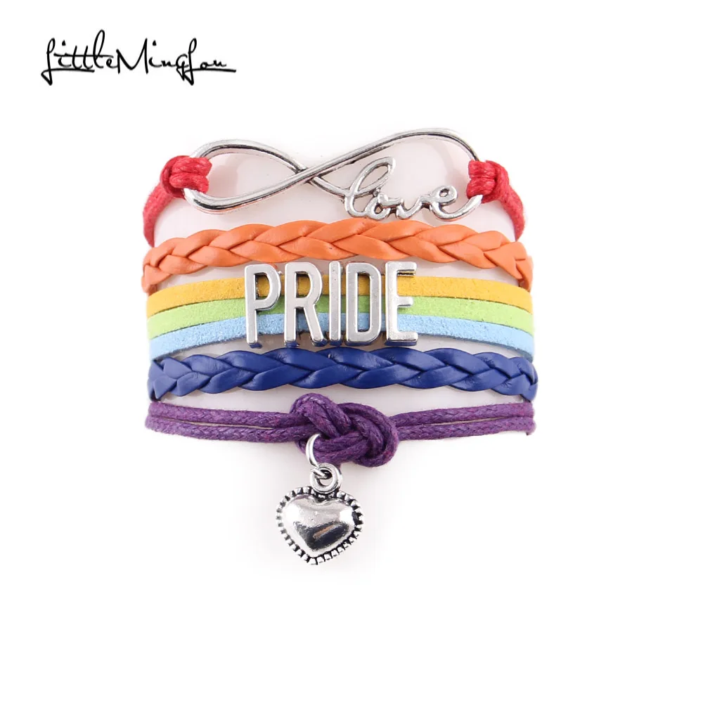 Подвеска для браслета Little MingLou Infinity love pride в форме сердца из кожи женщин и мужчин |