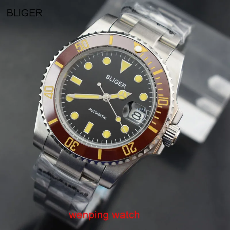 E2428 Bliger 40mm Sapphire glass Steel Case Black Dial Luminou hands Automatic men watches
E2428 Bliger 40mm Sapphire glass Steel Case Black Dial Luminou hands Automatic men watches