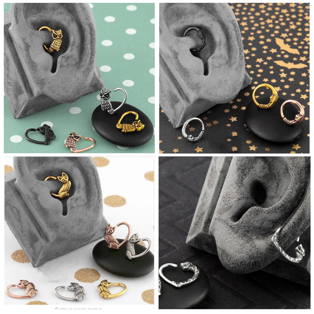 1PC Heart Cat Owl Crescent Moon Jaguar Shape Seamless Ring Bendable Daith Heart Ear Trague Cartilage Earring Piercing Jewelry16g
1PC Heart Cat Owl Crescent Moon Jaguar Shape Seamless Ring Bendable Daith Heart Ear Trague Cartilage Earring Piercing Jewelry16g