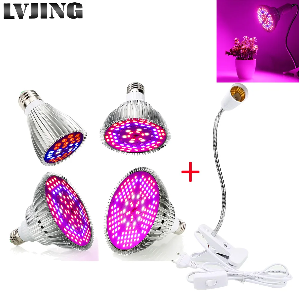 30W 50W 80W 100W LED Grow Light Bulb With 360 Flexible Lamp Holder Clip Plants Growth Lamp For Indoor greenhouse hydroponics
30W 50W 80W 100W LED Grow Light Bulb With 360 Flexible Lamp Holder Clip Plants Growth Lamp For Indoor greenhouse hydroponics