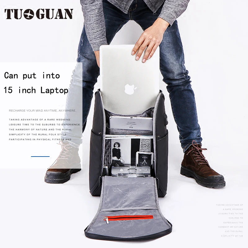 

TUGUAN Multifunction USB charging Men 15inch Laptop Backpacks For Teenager Fashion Male Mochila Leisure Travel backpack BB1859T