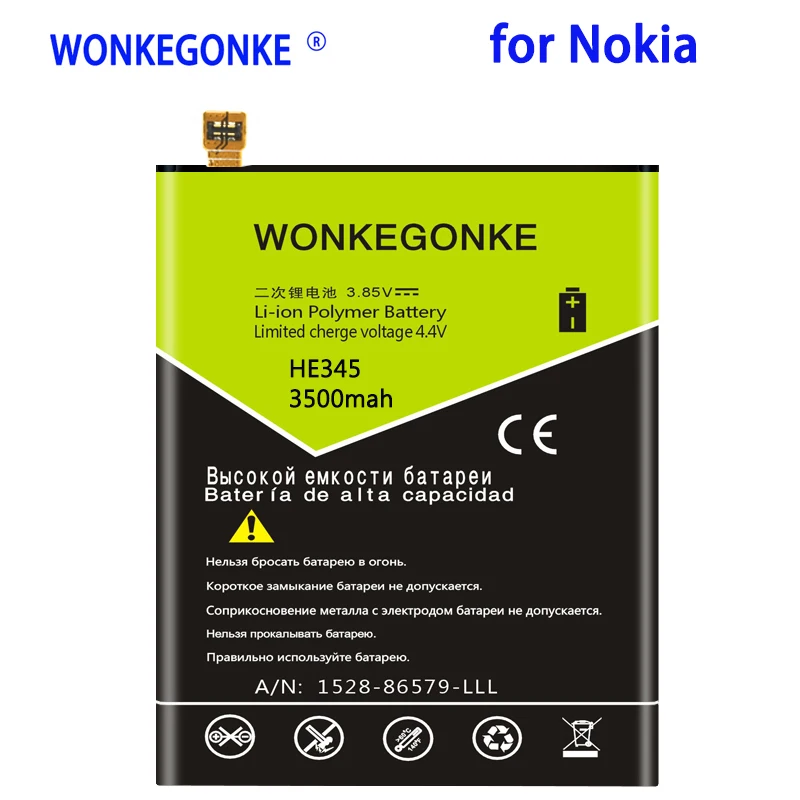 WONKEGONKE 3500mah HE345 аккумулятор для Nokia HE345 Li-Ion полимерные сменные батареи аккумулятор
WONKEGONKE 3500mah HE345 аккумулятор для Nokia HE345 Li-Ion полимерные сменные батареи аккумулятор