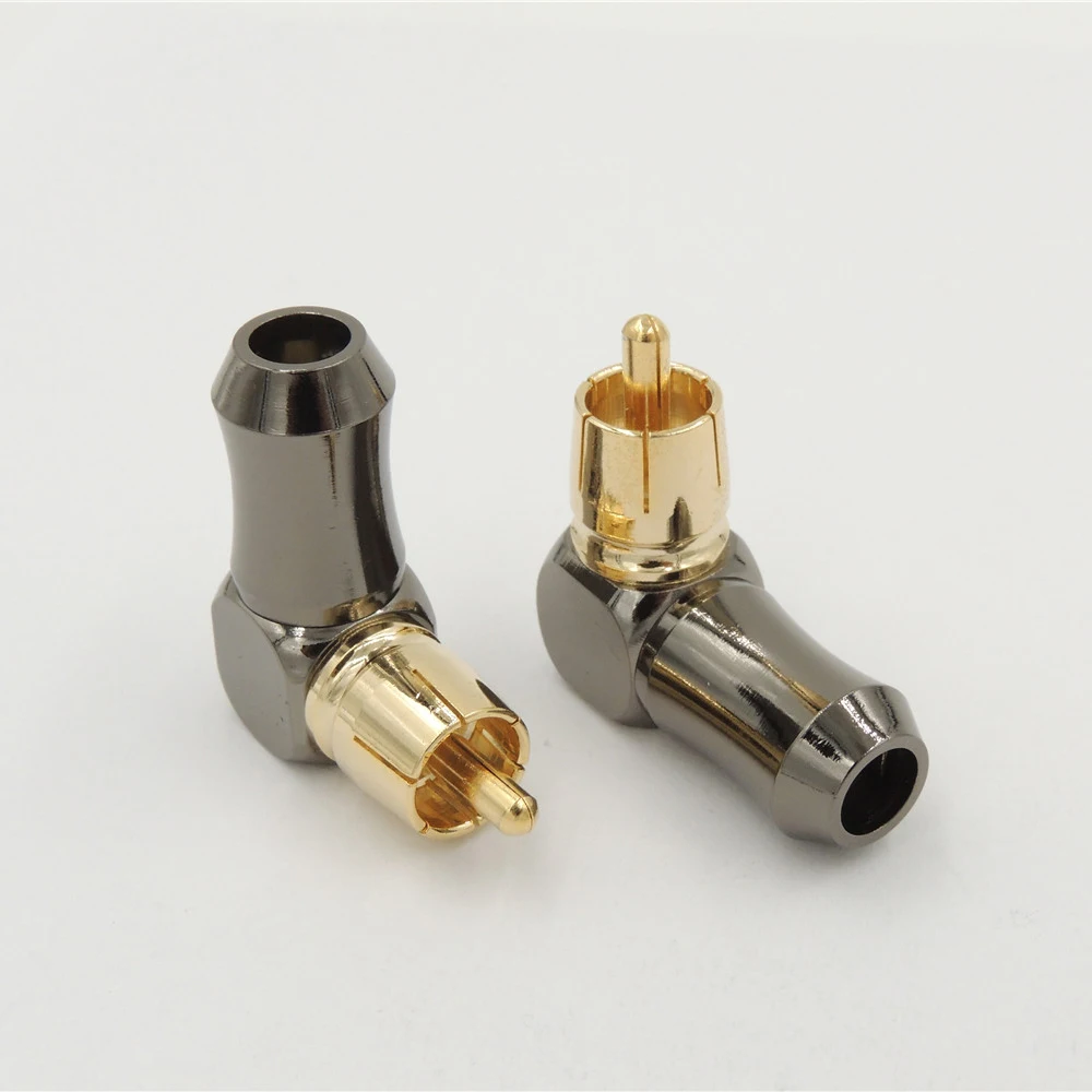 Hi End RCA Штекерный адаптер аудио фонограф позолоченный прямоугольный паяльный
