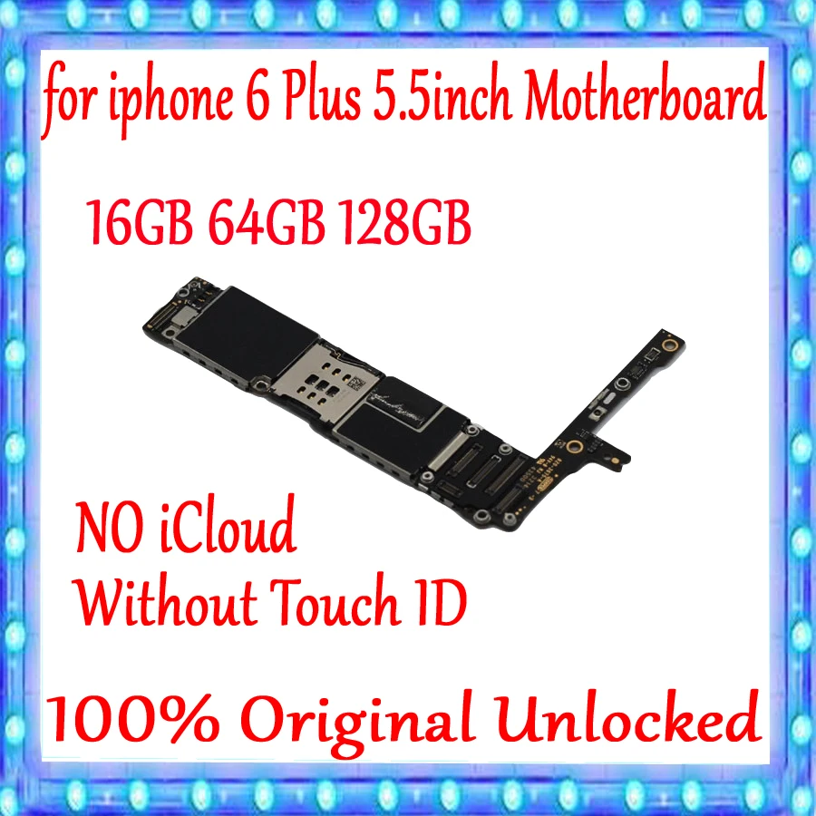 Factory unlocked for iPhone 6 Plus 5.5 inch Motherboard 100% Original for iphone 6P Mainboard With/without Touch ID MB Plate
Factory unlocked for iPhone 6 Plus 5.5 inch Motherboard 100% Original for iphone 6P Mainboard With/without Touch ID MB Plate