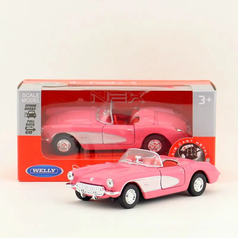 Фото WELLY 1/36 масштаб Модель автомобиля игрушки 1957 Chevrolet Corvette литой - купить