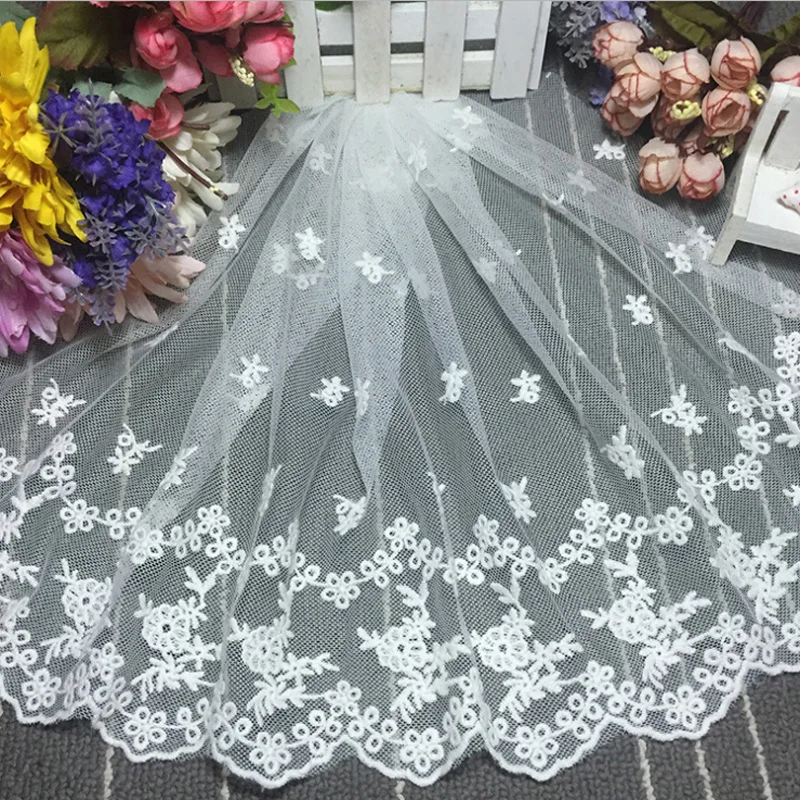Wholesale DIY Dress Lace Embroidery White Mesh Embroidered 40cm wide Cutout Cotton Lace Fabric
Wholesale DIY Dress Lace Embroidery White Mesh Embroidered 40cm wide Cutout Cotton Lace Fabric