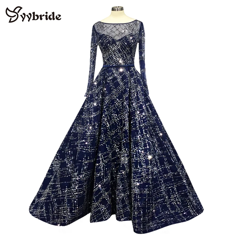 YYbride New Luxury Elegant Floor Length Dresses Boat Neck Long Sleeves Backless Prom Dresses Dark Navy Beading Evening Dresses
YYbride New Luxury Elegant Floor Length Dresses Boat Neck Long Sleeves Backless Prom Dresses Dark Navy Beading Evening Dresses