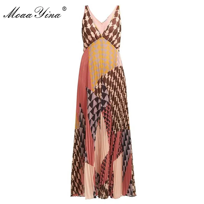 MoaaYina Fashion Designer new arrive Deep V Women Dress Party Dress Backless Sexy Holiday Beach Pleated Maxi Dresses
MoaaYina Fashion Designer new arrive Deep V Women Dress Party Dress Backless Sexy Holiday Beach Pleated Maxi Dresses