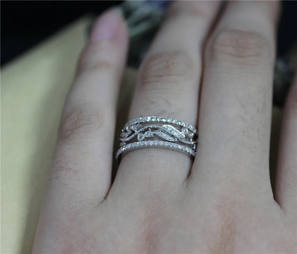 DUPUY Dainty Full Eternity Diamond Wedding Band Vintage Bezel Setting Match Band Bridal Set 3pcs 14K White Gold Wedding Ring Set 
DUPUY Dainty Full Eternity Diamond Wedding Band Vintage Bezel Setting Match Band Bridal Set 3pcs 14K White Gold Wedding Ring Set