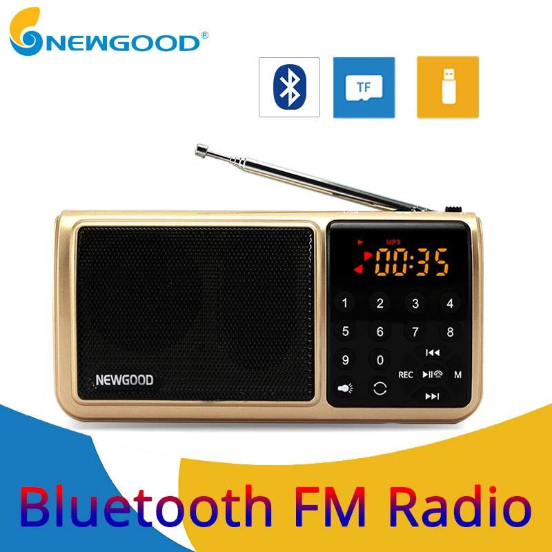 Портативный Мини Цифровой FM радио Bluetooth Динамик MP3 музыкальный плеер REC
