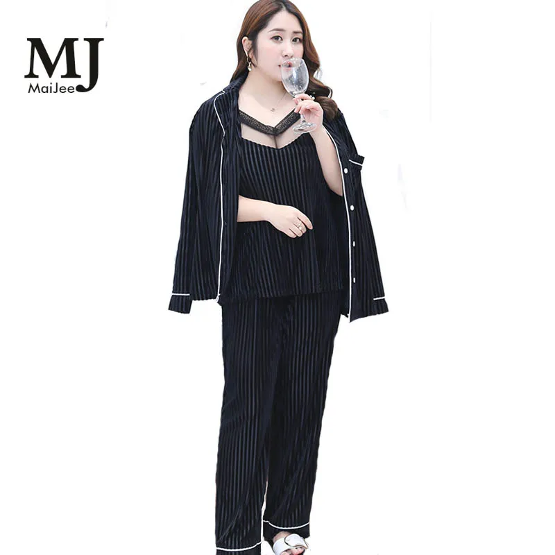 MaiJee 3Pic Пижама большого размера Femme Combinaison Pigiama Donna Mujer Pijama Feminino пижамы женские
