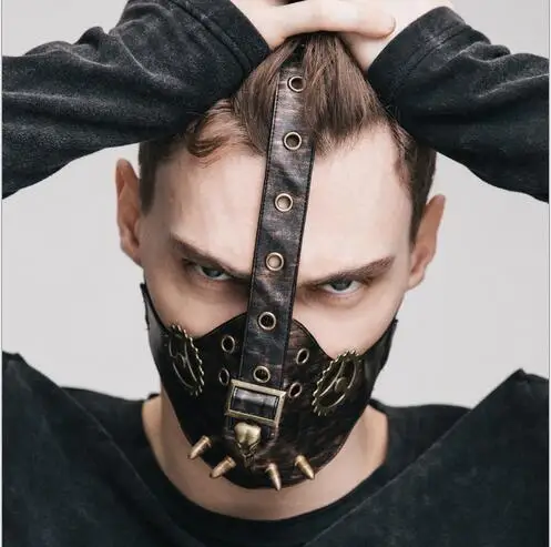 Новый стимпанк готический стирка из искусственной кожи Половина маска для лица на открытом воздухе защиты Балаклава из лайкры Головные убо...
Новый стимпанк готический стирка из искусственной кожи Половина маска для лица на открытом воздухе защиты Балаклава из лайкры Головные убо...