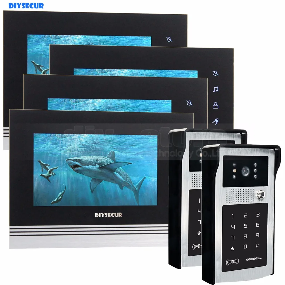 DIYSECUR 7 inch Touch Button Video Door Phone Intercom Doorbell IR Night Vision HD 300000 Pixels RFID Keypad Camera 2V4
DIYSECUR 7 inch Touch Button Video Door Phone Intercom Doorbell IR Night Vision HD 300000 Pixels RFID Keypad Camera 2V4