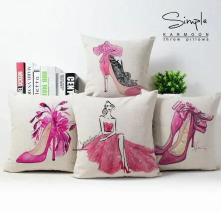 Free shipping/fashion modern pink high-heeled shoes illustrations cotton pillowcase cushion for leaning on of 43 * 43
Free shipping/fashion modern pink high-heeled shoes illustrations cotton pillowcase cushion for leaning on of 43 * 43