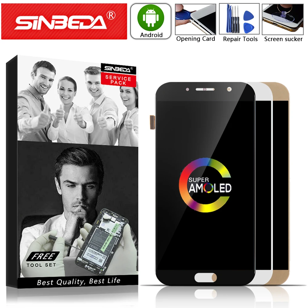 5.7‘’ Super AMOLED LCD For Samsung Galaxy A7 2017 A720 A720F SM-A720F LCD Display Touch Screen Digitizer Assembly
5.7‘’ Super AMOLED LCD For Samsung Galaxy A7 2017 A720 A720F SM-A720F LCD Display Touch Screen Digitizer Assembly