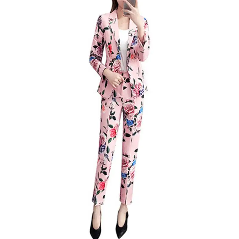 Fashion suit suit female New Korean temperament Slim print small suit + pants two-piece female professional dress suit women
Fashion suit suit female New Korean temperament Slim print small suit + pants two-piece female professional dress suit women