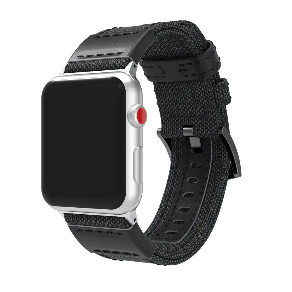 New Woven Nylon +Canvas Loop Band For Apple Watch Series 1 2 3 4 5 bracelet with buckle Watchband 38mm 40mm 42mm 44mm Strap Belt |