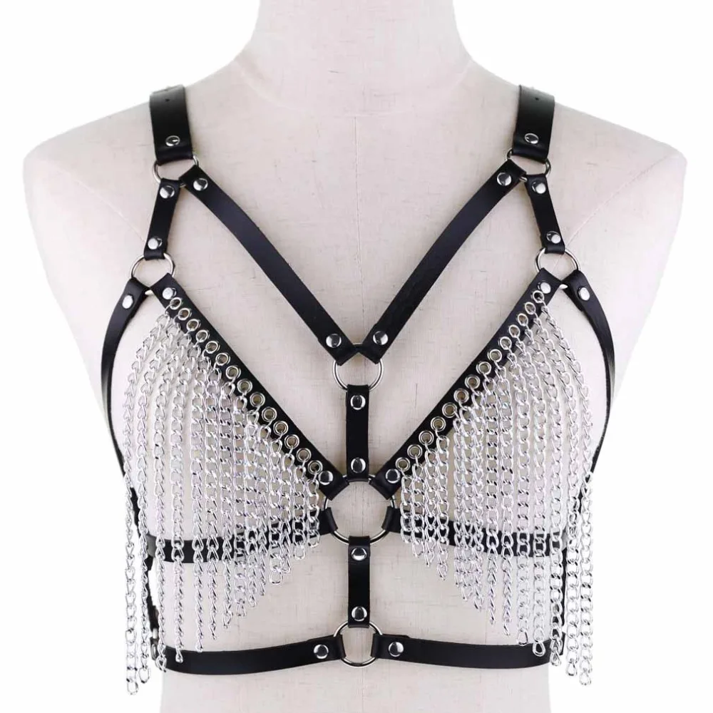 DIEZI Punk Gothic Vintage Harness Bondage Metal Chain Body Leather Bra Necklace For Women Fashion Cosplay Torques Jewelry
DIEZI Punk Gothic Vintage Harness Bondage Metal Chain Body Leather Bra Necklace For Women Fashion Cosplay Torques Jewelry