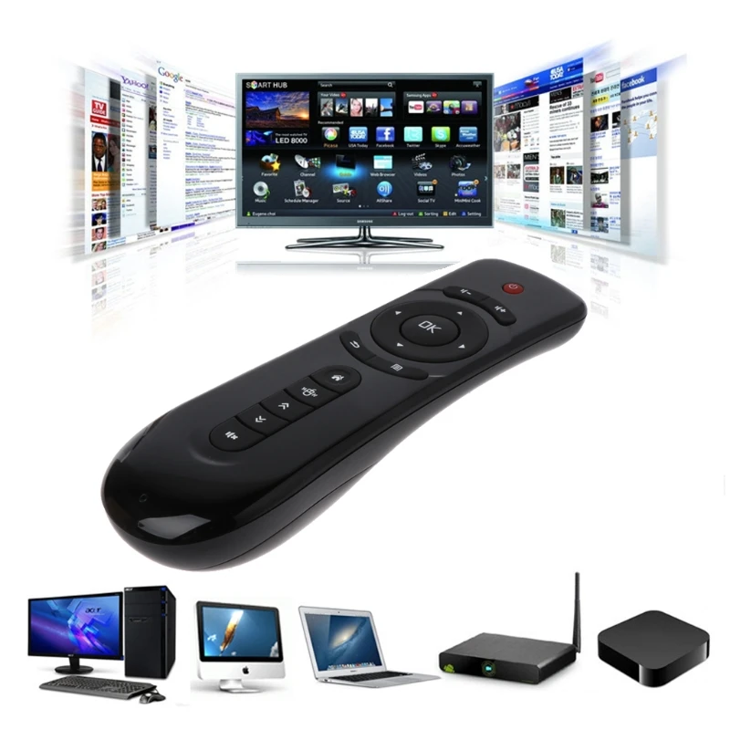 OOTDTY 2 4 GHz Fly Air Mouse T2 пульт дистанционного управления беспроводной 3D Gyro Motion Stick PC Android