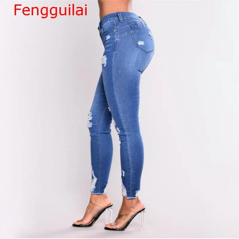Frngguilai 2020 New Blue Jeans Pancil Pants Women High Waist Slim Hole Ripped Denim Jeans Casual Stretch Skinny Trousers Jeans
Frngguilai 2020 New Blue Jeans Pancil Pants Women High Waist Slim Hole Ripped Denim Jeans Casual Stretch Skinny Trousers Jeans