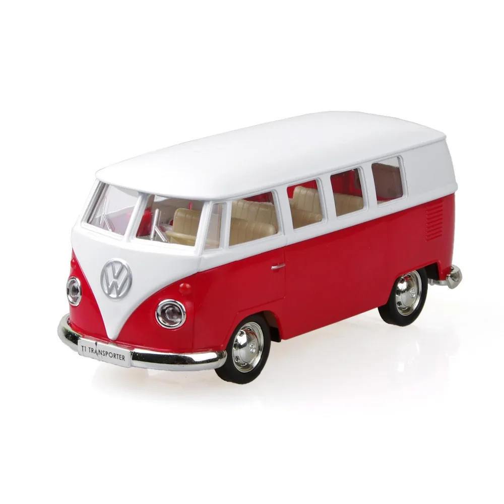 VW T1 Kombi Transporter Microbus красный 1/32 сплав модель автомобиля литье под давлением Металл