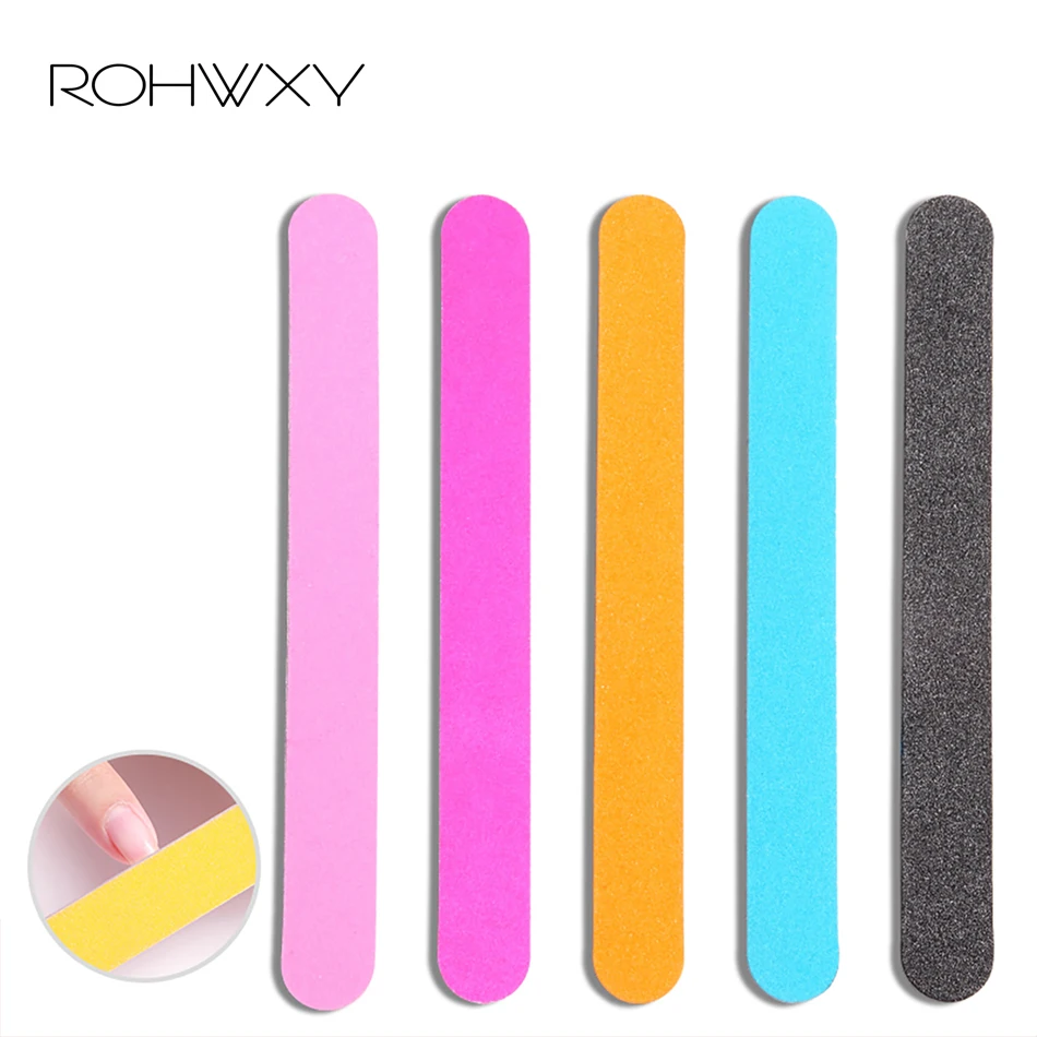 ROHWXY 5 шт. пилка для ногтей маникюра буфер блока полировки Лайм Ongle pilnik маникюрный