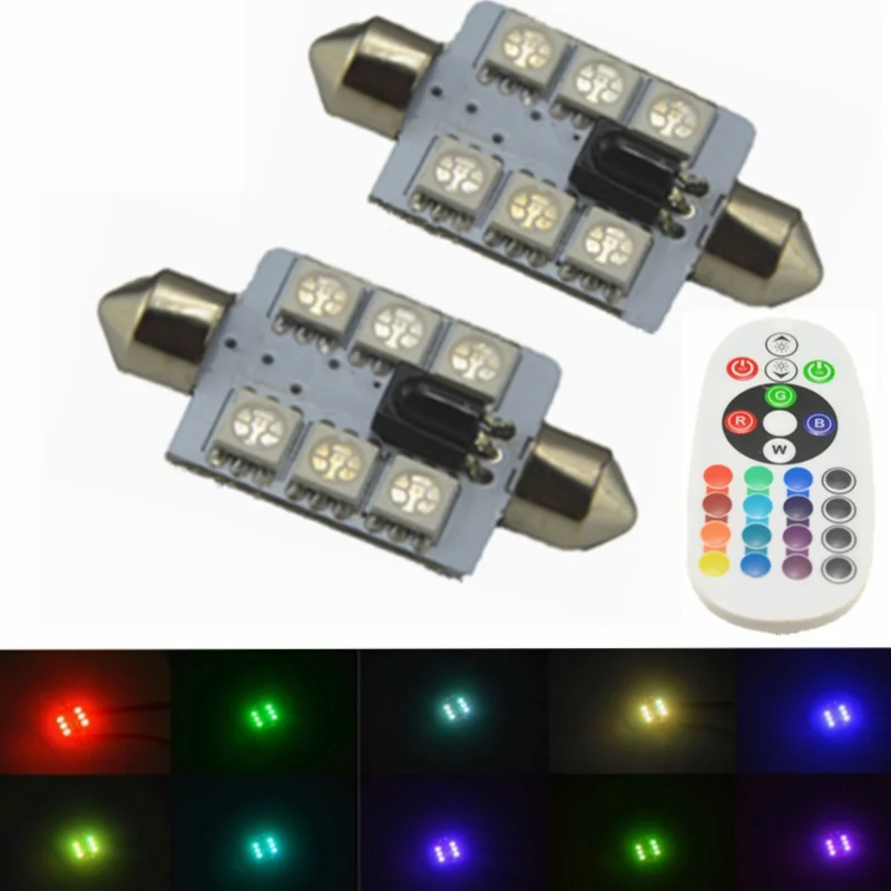 Светодиодсветодиодный RGB лампа 31/36/39/41 мм 5050 SMD 6 светодиодов 12 В постоянного