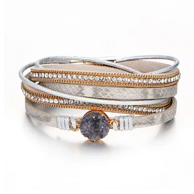 White Crystal Rope Chain Bracelet Wrist Strap Women's Fashion Leather Bracelet with Magnetic Buckle Cluster Packing Accessories
White Crystal Rope Chain Bracelet Wrist Strap Women's Fashion Leather Bracelet with Magnetic Buckle Cluster Packing Accessories