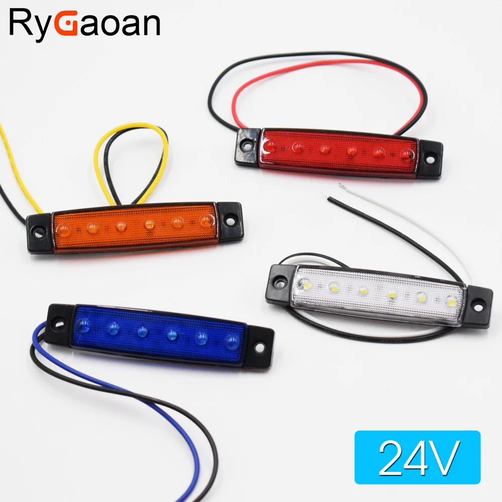 RyGaoan 1 piece 24V 6 LED Car Truck Trailer Side Marker Indicators Lights Brake Signal Lamp Red Yellow White Blue
RyGaoan 1 piece 24V 6 LED Car Truck Trailer Side Marker Indicators Lights Brake Signal Lamp Red Yellow White Blue