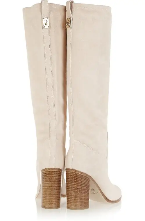 Hot Elegant creamy -White /Dark Purple Genuine Leather Knee-High Round Toe Shoes Square Heel Metal Decoration Women's Boots
Hot Elegant creamy -White /Dark Purple Genuine Leather Knee-High Round Toe Shoes Square Heel Metal Decoration Women's Boots