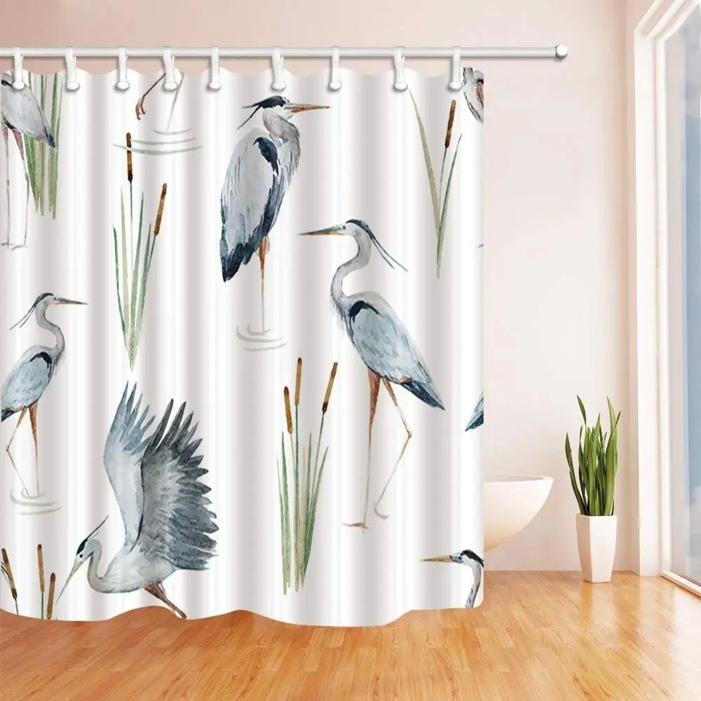 Water Birds Shower Curtains Watercolor Flying Crane with Plants Polyester Fabric Waterproof Bathroom Bath Curtain
Water Birds Shower Curtains Watercolor Flying Crane with Plants Polyester Fabric Waterproof Bathroom Bath Curtain