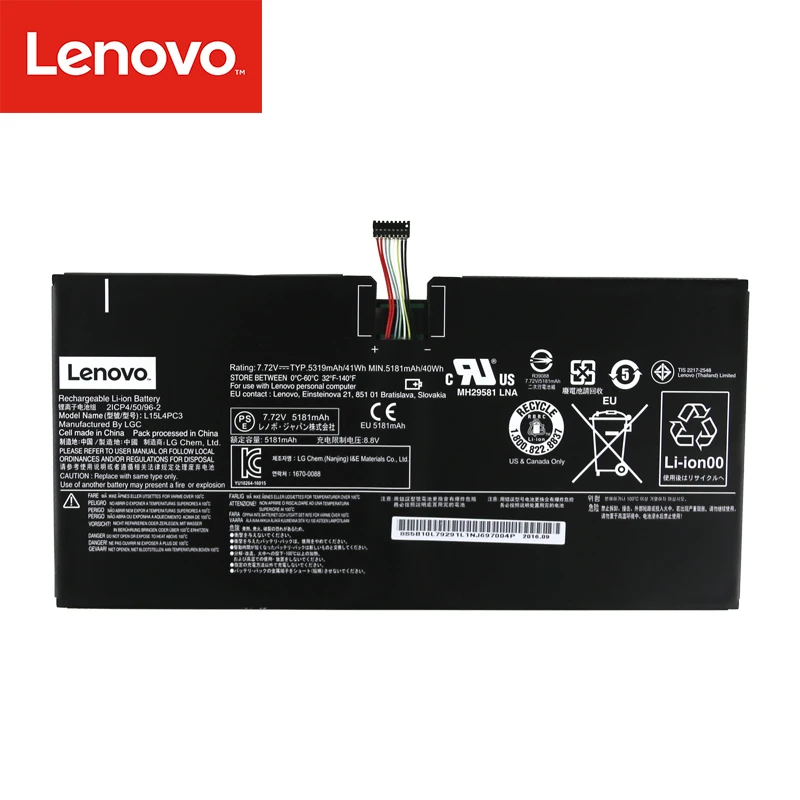 Оригинальный аккумулятор для ноутбука Lenovo Ideapad Miix720 12IKB MIIX5 Pro L15M4PC3 L15L4PC3 7 72 V 5319mAh