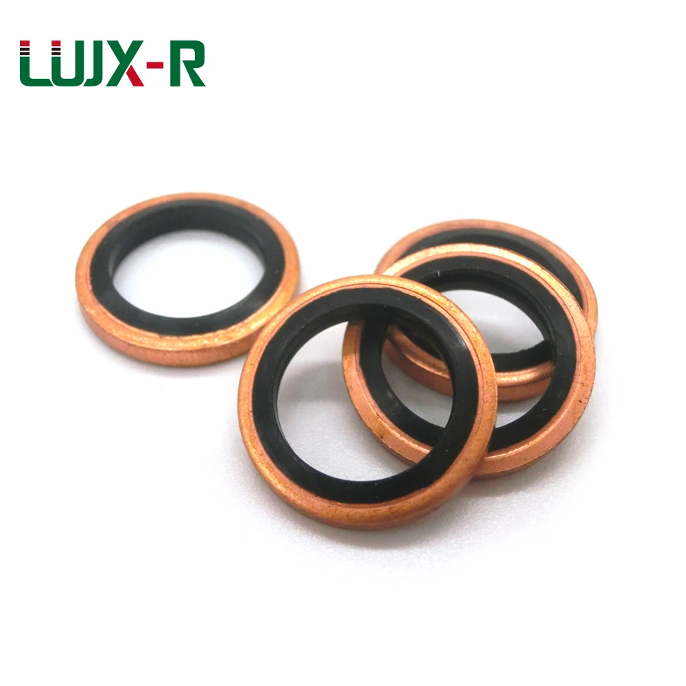 LUJX-R Bonded Washer Nitrile Rubber Gasket Metal Red Cooper Seal Ring Metric M6/8/10/12/14/18/20/22-60 Oil Drain Plug Washers
LUJX-R Bonded Washer Nitrile Rubber Gasket Metal Red Cooper Seal Ring Metric M6/8/10/12/14/18/20/22-60 Oil Drain Plug Washers