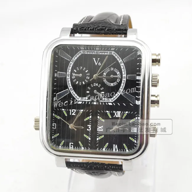 2016 New Watches Fashion and Casual V6 Big Rectangle Dial Quartz Black Leather Quartz Analog Watch For Men Sport Military Watch
2016 New Watches Fashion and Casual V6 Big Rectangle Dial Quartz Black Leather Quartz Analog Watch For Men Sport Military Watch