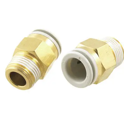 

10 Pcs Push in to Connect Pneumatic Straight Fitting 3/8" PT x 15/32"