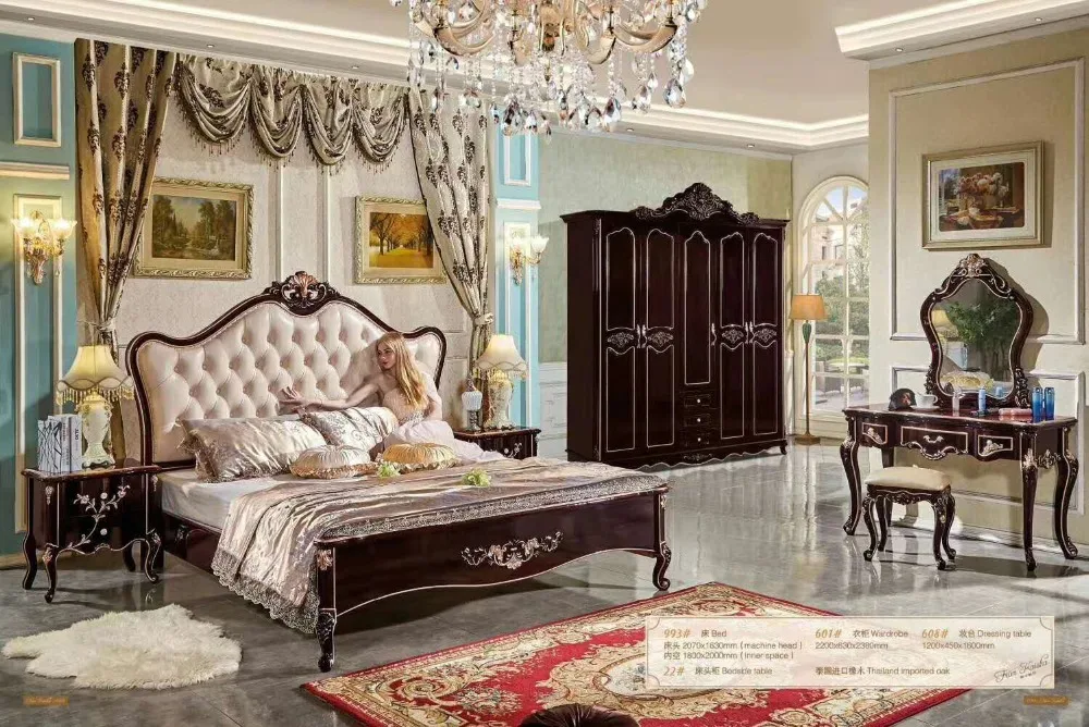 modern european solid wood bed 2 people Fashion Carved leather french bedroom furniture set FEKS009
modern european solid wood bed 2 people Fashion Carved leather french bedroom furniture set FEKS009