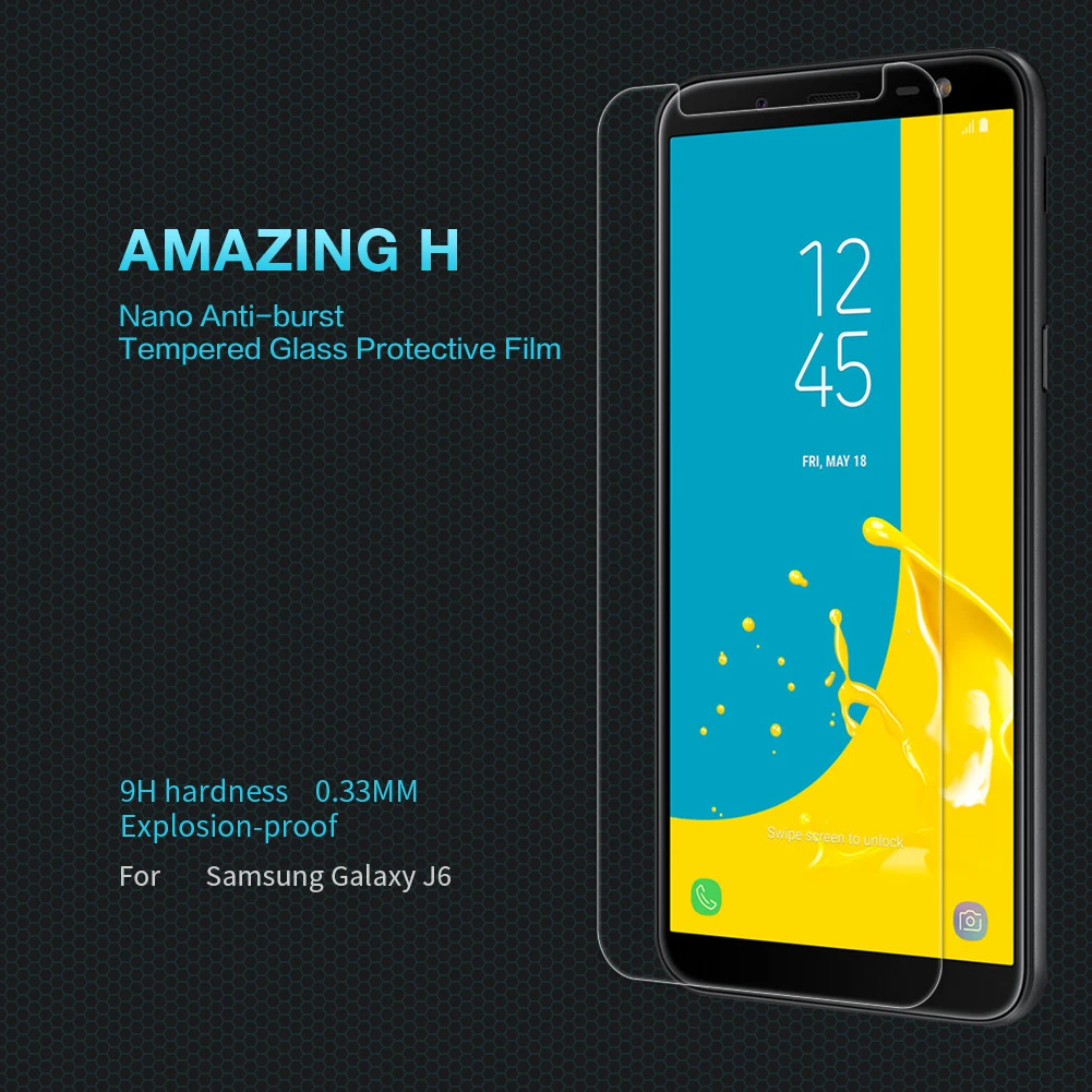 Nillkin for Samsung Galaxy J6 glass 0.3mm explosion-proof screen protector tempered film 2018 5.6" | Мобильные телефоны и