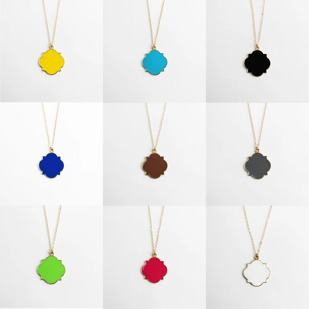 Monogram Blanks Jewelry Enamel Disc Quatrefoil Magnolia Pendant Necklace for Women Creatively Enamel Fashion Pendants Necklace
Monogram Blanks Jewelry Enamel Disc Quatrefoil Magnolia Pendant Necklace for Women Creatively Enamel Fashion Pendants Necklace